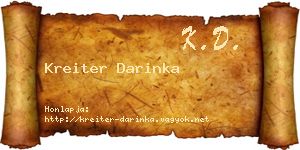 Kreiter Darinka névjegykártya